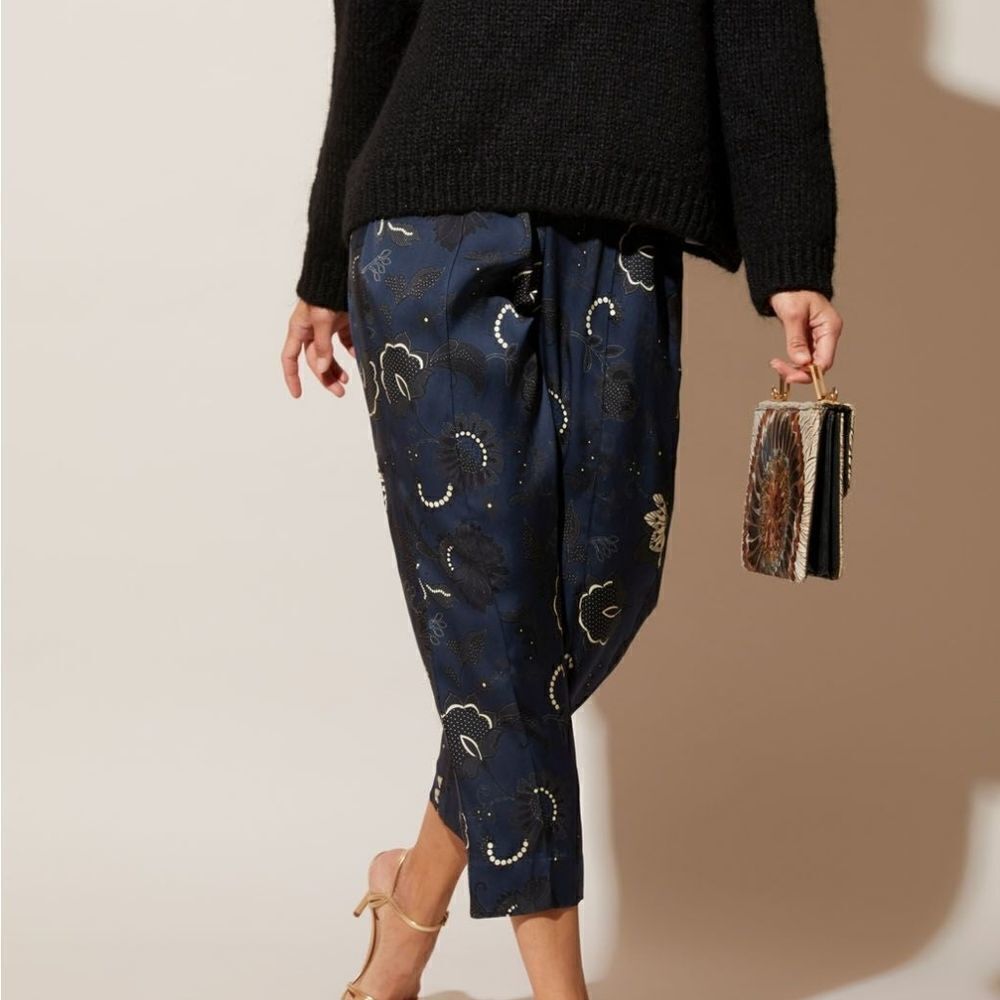 Tucker Julia Pant Legacy Lace in Silk Stretch Charmeuse Printed Elastic Waist